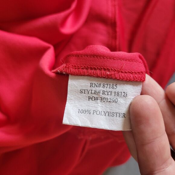 Ruby Rox Y2K Mesh Babydoll Red Midi Dress Sz Medium Asymmetrical Romantic Fairy - Picture 4 of 11